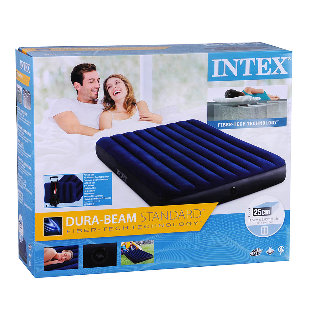 Intex bed inflatable, hand pump, 2 pillows,