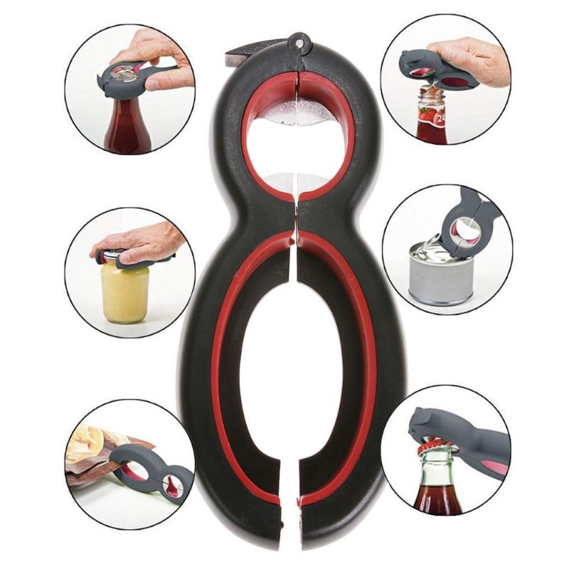 6 in 1 Multi Function Can Beer Bottle Opener All in One